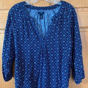 Gap Women’s Blouse Navy Geometric Blouse